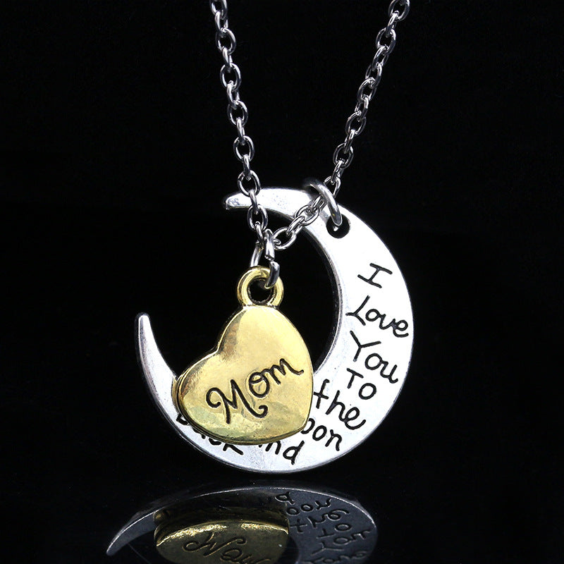 Wholesale New Mother's Day Trend Moon Love Letters Family Necklace